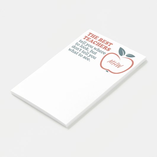 BEST LEHRER - kundenspezifische Monogramm Post-It- Post-it Klebezettel (angewinkelt)