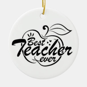 BEST LEHRER/MERRY CHRISTMAS AUF DER ANDEREN SEITE KERAMIK ORNAMENT