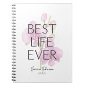 Best Life Ever Pink Orchids Taufe Notizblock (Vorderseite)