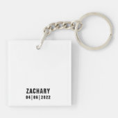 Best Life Ever Schwarz-weiß Red Personalisiert Schlüsselanhänger (Rückseite)