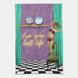 Best Life Funky Vintag Kitsch Geschirrtuch