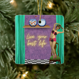 Best Life Funky Vintag Kitsch Keramikornament