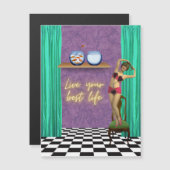 Best Life Funky Vintag Kitsch Magnetkarte (Vorne/Hinten)