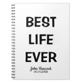 Best Life je Taufe Schwarz-Weiß Notizblock (Vorderseite)