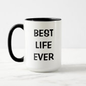 Best Life je Taufe Schwarz-Weiß Tasse (Links)