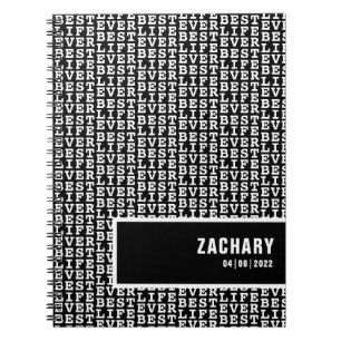 Best Life jemals Black mit White Text Personalisie Notizblock