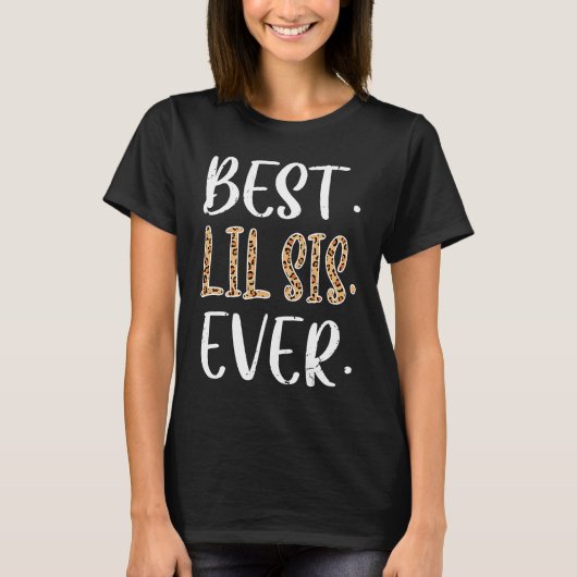 Best Lil Sis Ever Costume Little Sister  Leopard T-Shirt (Vorderseite)