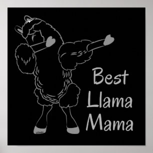BEST LLAMA MAMA lustige Geschenkidee für Mutter Poster