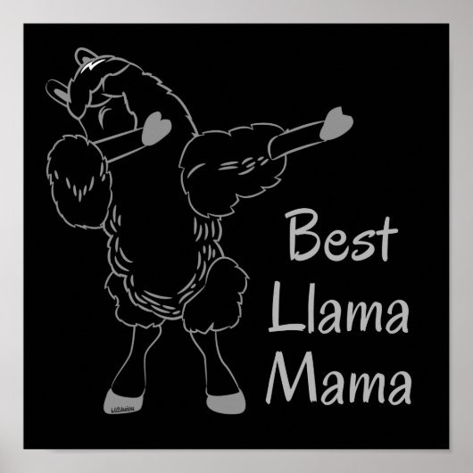 BEST LLAMA MAMA lustige Geschenkidee für Mutter Poster (Vorne)