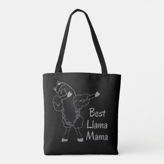 BEST LLAMA MAMA lustige Geschenkidee für Mutter Tasche (Rückseite)