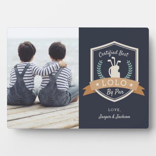 Best Lolo By Par | Golf Opa Foto Fotoplatte (Vorderseite)