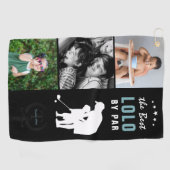 Best Lolo By Par | Monogramm-FotoCollage Golfhandtuch (Horizontal)