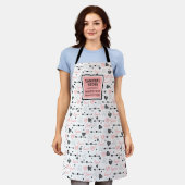 Best Love Gift Apron Pink Black Hearts Love Letter Schürze (Getragen)