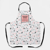 Best Love Gift Apron Pink Black Hearts Love Letter Schürze (Vorderseite)
