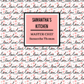 Best Love Gift Apron Pink Black Hearts Love Letter Schürze