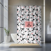 Best Love Gift Shower Curtain Wedding Heart Sketch Duschvorhang