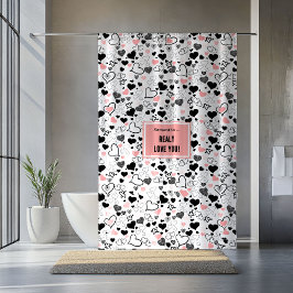 Best Love Gift Shower Curtain Wedding Heart Sketch Duschvorhang