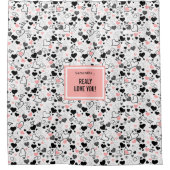Best Love Gift Shower Curtain Wedding Heart Sketch Duschvorhang (Vorderseite)