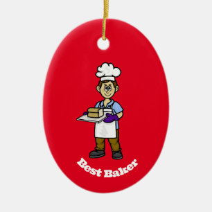 Best Male Baker Weihnachts-Ornament Keramik Ornament
