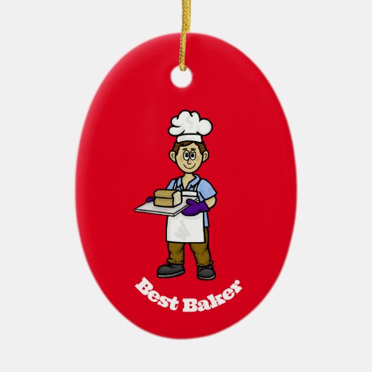 Best Male Baker Weihnachts-Ornament Keramik Ornament (Vorne)