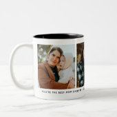 Best Mama 3-Foto Collage & Custom Message Modern Zweifarbige Tasse (Links)