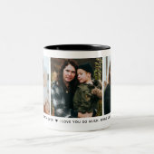 Best Mama 3-Foto Collage & Custom Message Modern Zweifarbige Tasse (Mittel)