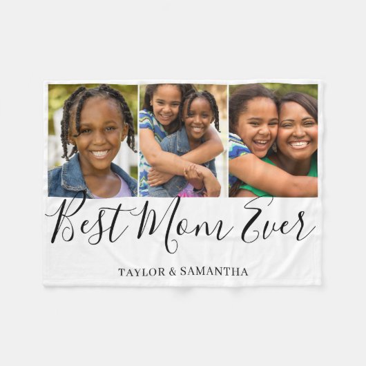 Best Mama 3 Foto Fleece Blanket (Vorderseite (Horizontal))