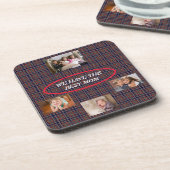 Best Mama 4 Family Fotos Tartan Plaid Freestyle Getränkeuntersetzer (Linke Seite)