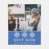 Best Mama Blue Snowflage 2 Custom Fotos Mutter Fleecedecke (Vorderseite)