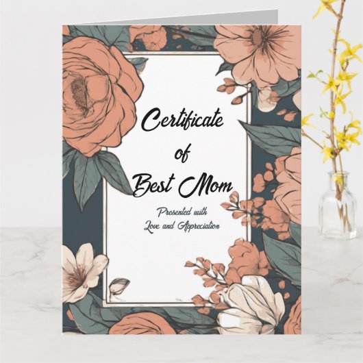 Best Mama Certificate am Muttertag Karte (Gelbe Blume)