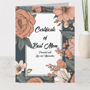 Best Mama Certificate am Muttertag Karte