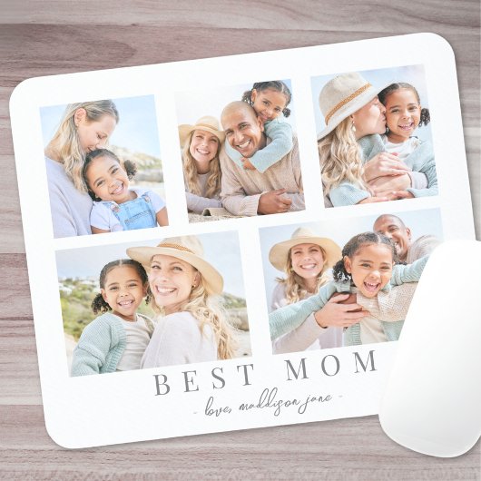 Best Mama Custom Foto Family Collage Mousepad
