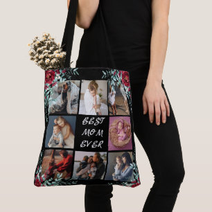 BEST MAMA EVA 8 Foto Collage Floral elegant Tasche