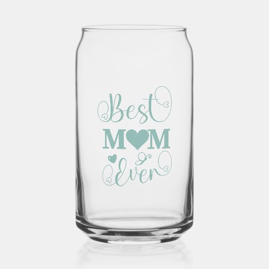 "Best Mama Ever"-aquamarines Drehbuch Dosenglas (Vorderseite)