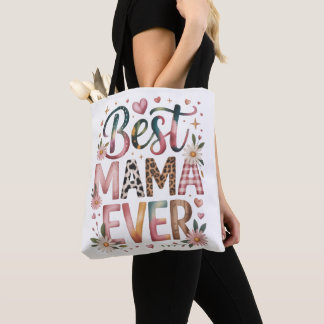Best Mama Ever Boho Floral Tote Bag Tasche