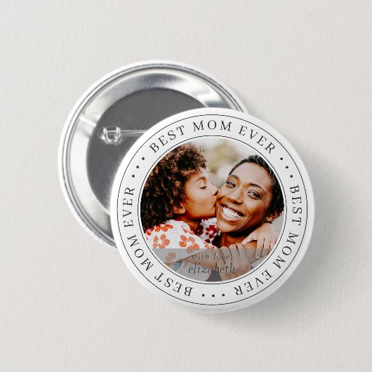 Best Mama Ever Classic Simple Foto Button (Vorne & Hinten)