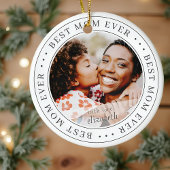 Best Mama Ever Classic Simple Foto Keramik Ornament