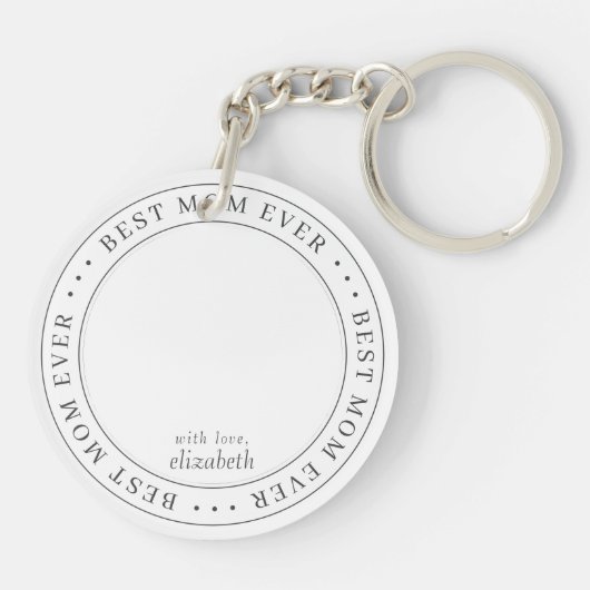 Best Mama Ever Classic Simple Foto Schlüsselanhänger (Rückseite)