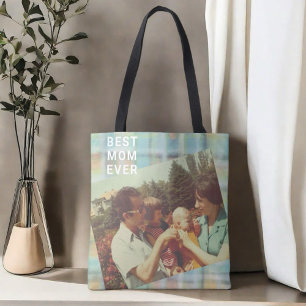 Best Mama Ever Foto Custom Keepake Pasta tartan Tasche