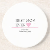 Best Mama Ever Heart Untersetzer - Personalisiert (Vorne)