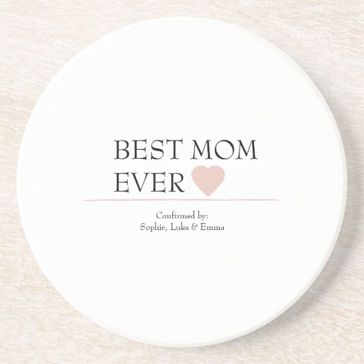 Best Mama Ever Heart Untersetzer - Personalisiert (Vorne)