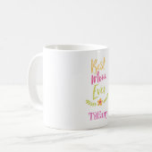 Best Mama Ever Laurel Design individuelle Name Kaffeetasse (Vorderseite Links)