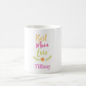 Best Mama Ever Laurel Design individuelle Name Kaffeetasse (Mittel)