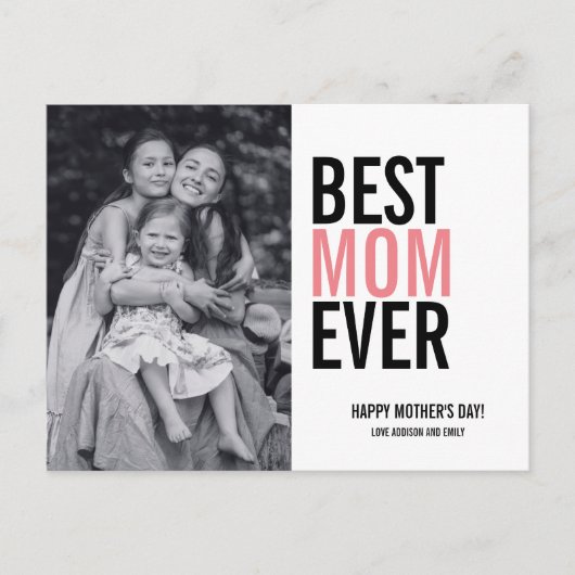 Best Mama Ever Mother Day Foto Postkarte (Vorderseite)