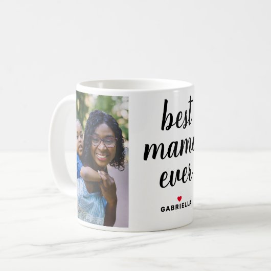 Best Mama Ever Personalisiert Mütter Day Foto Kaffeetasse (Vorderseite Links)