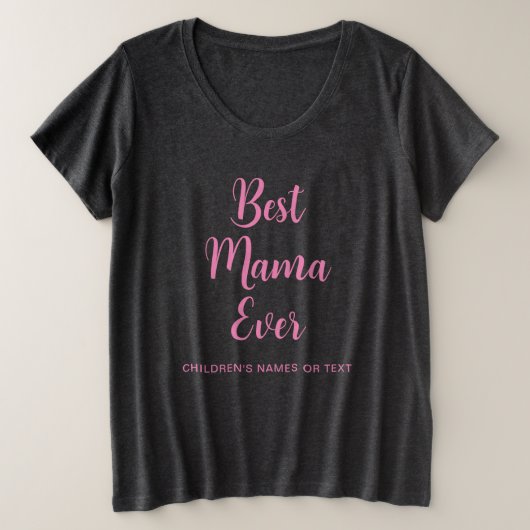 Best Mama Ever Womens Moderne Handgeschriebene Vor Große Größe T-Shirt (Design vorne)