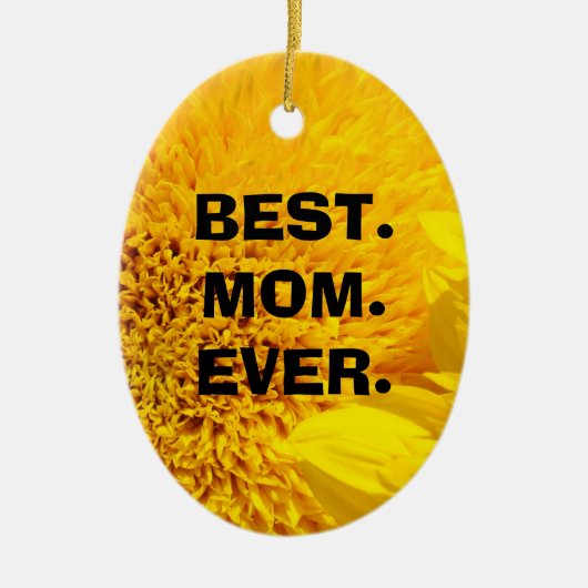 BEST MAMA EVER Ziergeschenke Sonnenblumen Liebe Keramikornament (Vorne)