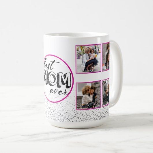 Best Mama Foto & Glitzer Design Kaffeetasse (VorderseiteRechts)