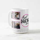 Best Mama Foto & Glitzer Design Kaffeetasse (Vorderseite Links)