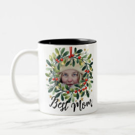 Best Mama Foto Holly Wreath Zweifarbige Tasse
